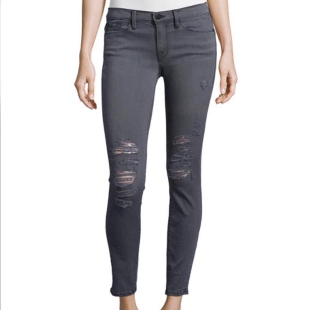 Frame Denim Women's Size 25 "Le skinny de Jeanne" Gray Distressed Skinny Jeans